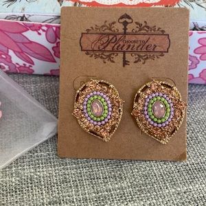 Plunder Crystal and bead earrings